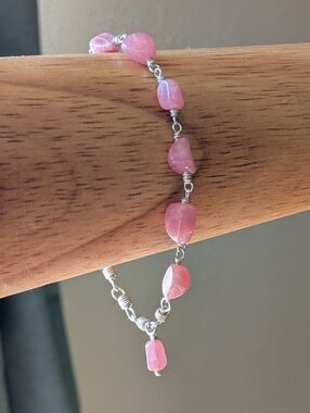 Adjustable Sterling Silver Gemstone Bracelet Artisan Crafted Chain Spring Bling